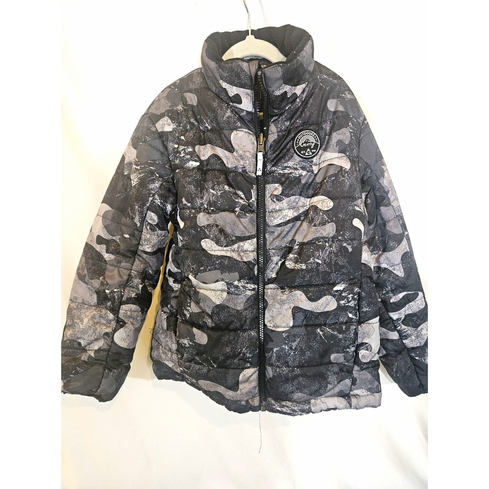 Gerry Boys Gray/Black Camouflage Puffer Jacket Full Zip Size 7